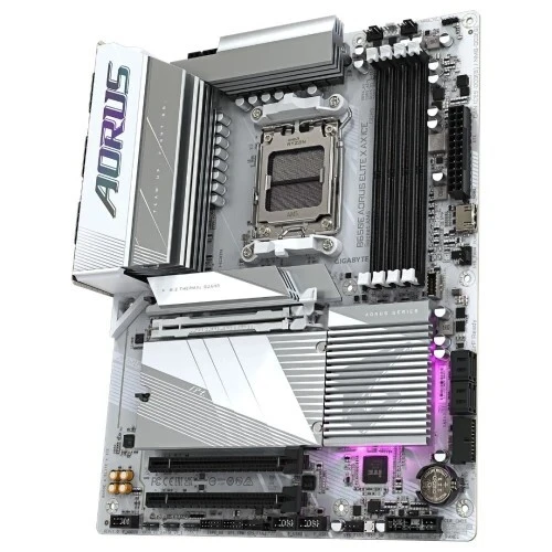 GIGABYTE B650E AORUS ELITE X AX ICE - CARTE MÈRE ATX - SOCKET AM5 - 4 x DDR5 - M.2 PCIe 5.0 - PCIe 5.0 X - WIFI 6E - BT 5.3 - LAN 2.5GBE - WHITE