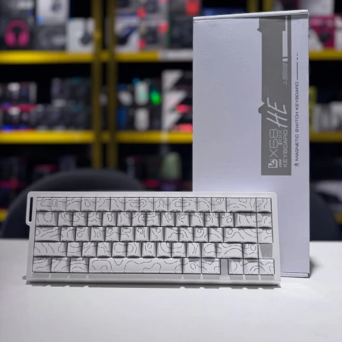 ATTACK SHARK X68 HE - CLAVIER GAMING 60% - MAGNETIC SWITCH - HALL EFFECT - RGB - USB - CONTOUR LINE - 8KHZ RAPID TRIGGER - 0.01MM - WHITE