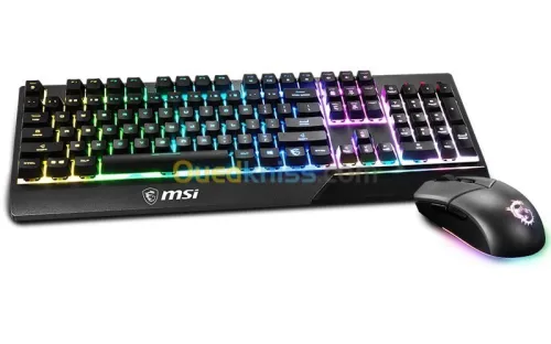 MSI VIGOR GK30 COMBO LIGHT RGB - PACK CLAVIER AZERTY - SOURIS CLUTCH GM11 - GAMING PLEINE - FILAIRE