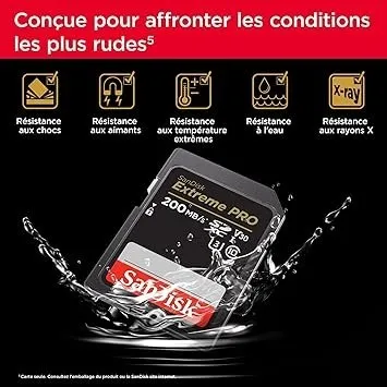 SanDisk Extreme Pro SDHC UHS-I 512 Go - SPEED UP TO 200 MB/S