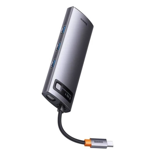 BASEUS METAL GLEAM SERIES 8 EN 1- HUB USB-C - HDMI/VGA - 3xUSB 3.2 GEN1 - MicroSD - SD/TF - GRIS