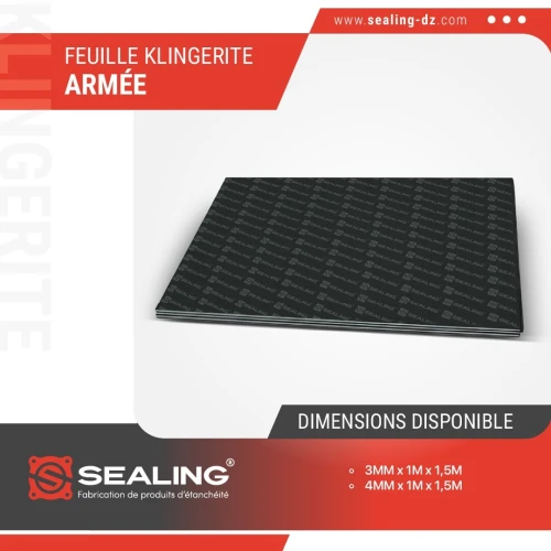 FEUILLE DE KLINGERITE ARME / GRAPHITE ARME