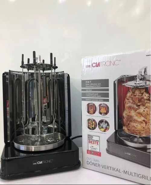 Multi-grill vertical 3en1 Rôtisserie & Chawarma CLATRONIC 1400 W