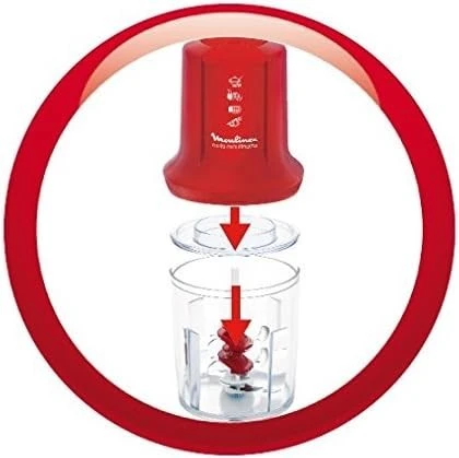  Hachoir Moulinex  Électrique - AT714G32 - Multi Moulinette 3 En 1 - Rouge