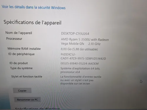 -vendu- Thinkpad E495 Ryzen 5 3500U