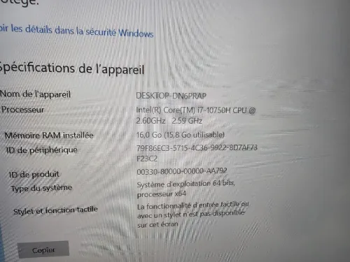 - vendu - Workstation SANTECH X96   i7-10750H 16G/512 Nvidia GTX 1650 4G