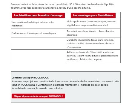  panneau isolant EN LAINE DE ROCHE  ROCK UP B SOUDABLE (ROCKWOOL) avec avis technique CNERIB