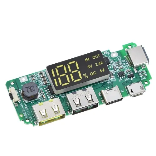 Arduino - Chargeur de batterie USB 5V 1A 2.1A (noir) / USB 5V 2,4 A (vert)