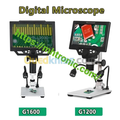 Arduino - Microscope numérique G1200A 7 pouces / G1600 9 pouces + 2 lumières LED (12 mégapixels)