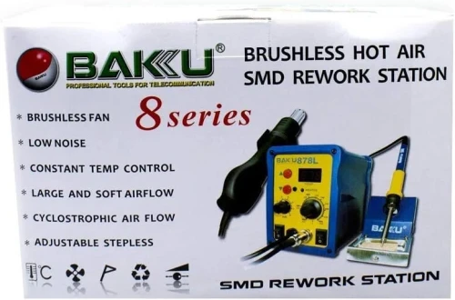 Station à Air chaud BAKU BK-878 L2 2-en-1 Air chaud + Fer à souder