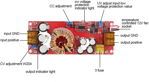 Convertisseur Élévateur De Tension 30A DC-DC, 10-60V À 12-97V Arduino 