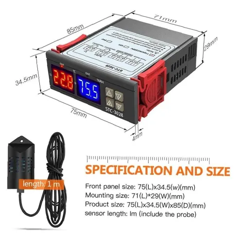 Contrôleur De Température Et Humidité Stc-3028 arduino