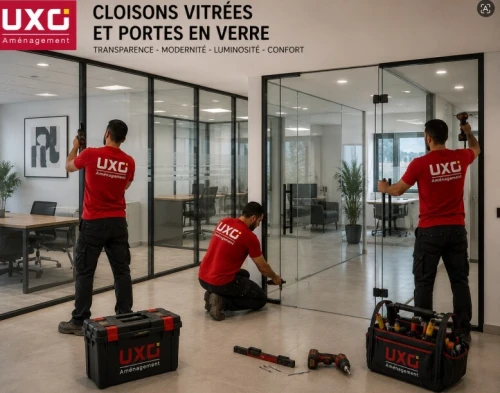 Cloisons vitrées et portes en verre