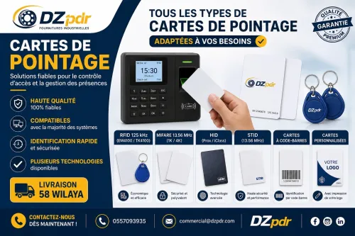 Cartes de pointage pour systèmes de contrôle d'accès et de présence