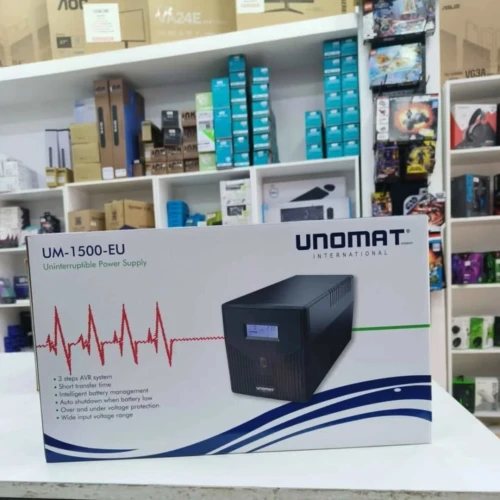Onduleur UNOMAT UM 1500VA ; 4 Sorties Universelles / Line-Interactive / Protection PC & Bureaux