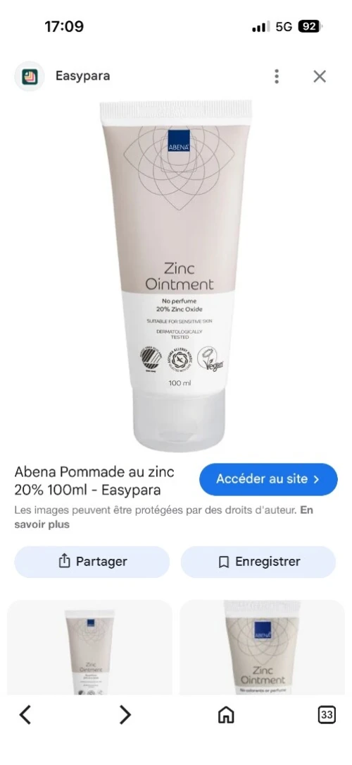 Crème zinc