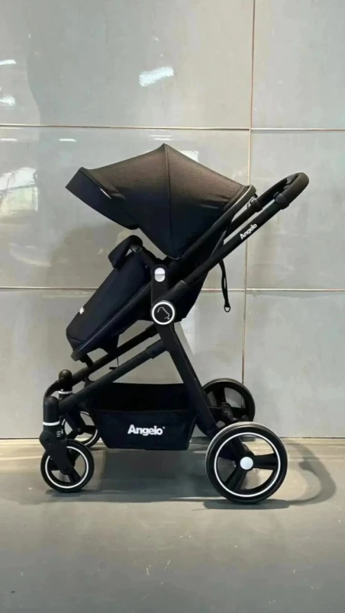 Poussette Bébé Landau Réversible ANGELO - couleur noir et gris - neuf 