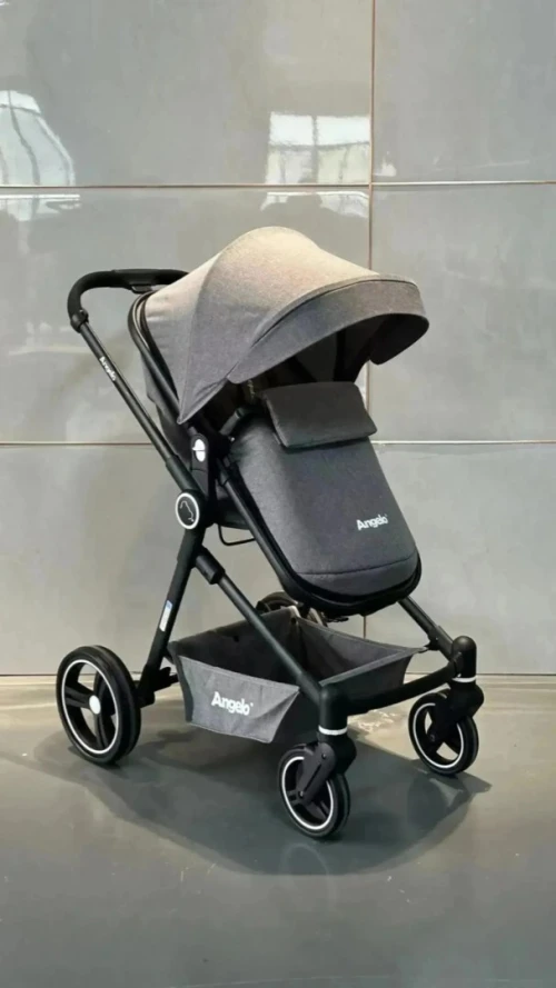 Poussette Bébé Landau Réversible ANGELO - couleur noir et gris - neuf 