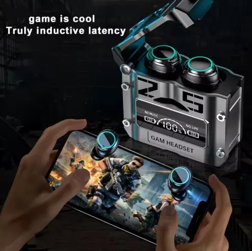 ÉCOUTEURS SANS FIL BLUETOOTH (BLT GAME M-25) + MINI POWER BANK intégrer