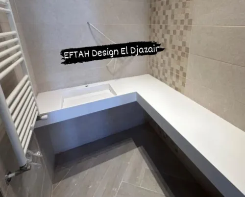 Lavabo sur mesure en Corian