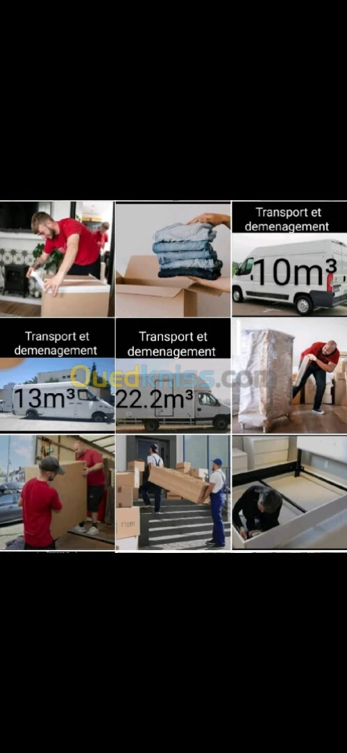 نقل البضائع والترحيل transport et demenagement 58 wilaya 