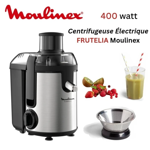 Centrifugeuse Électrique Moulinex FRUTELIA PLUS Inox - 400W 2 Vitesses 950mL