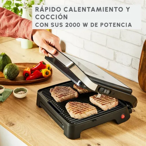 Panineuse et Grill Electrique Moulinex 2EN1 - 2000 W avec Réglage de Température - Inicio Adjust GI272D10