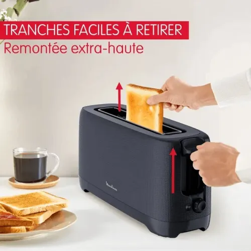Grille Pain Electrique Moulinex Longue fente 840-1000 W avec 7 niveaux de dorage - Morning LS2M0810