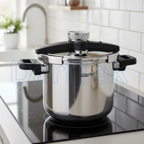 Cocotte Minute Autocuiseur Sonashi Inox 6 - 7 Litres - Compatible Tous Feux - طنجرة ضغط