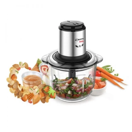 Hachoir Multifonction Robuste Daily - 400W 2 Vitesses 2 Litres Avec Bol En Verre et 4 Lames - مفرمة