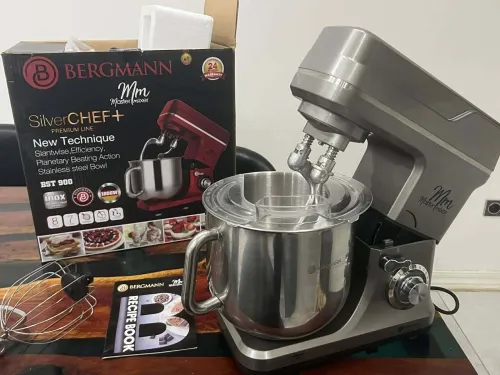 Bergmann Robot Pétrin Pâtissier Double Crochet 7L 1800W 10 Vitesses - Master Mixer - عجانة