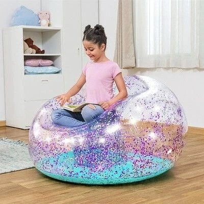 Fauteuil Pouf et Chaise Gonflable Pailleté Glitter Dream Ergonomique pour Enfants et Adultes Bestway
