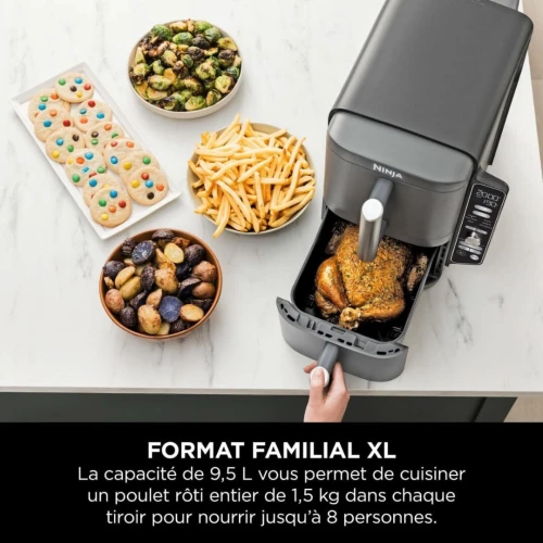 Friteuse Air Fryer NINJA sans Huile Double Stack 9.5 L 2470 W - 2 tiroirs avec 6 PROGRAMMES - قلاية