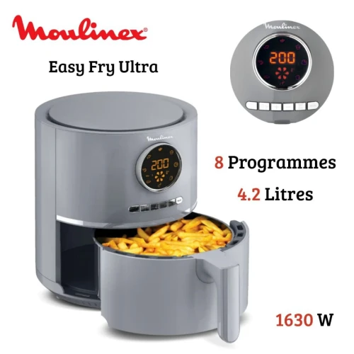 Friteuse Air Fryer Moulinex sans huile 4.2 1630W à air - 8 Programmes Automatiques - Easy Fry Ultra