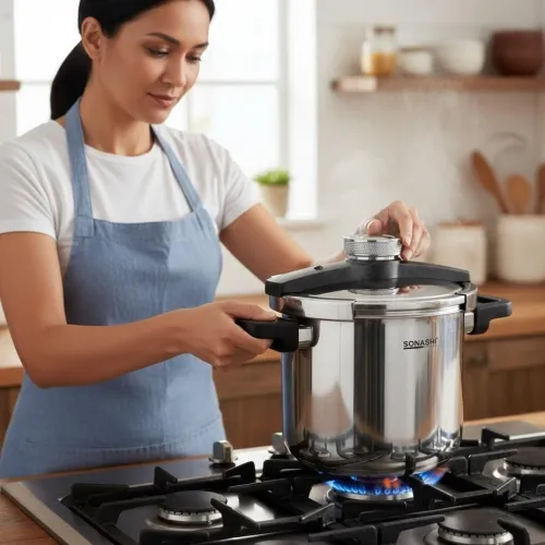 Cocotte Minute Autocuiseur Sonashi Inox 6 - 7 Litres - Compatible Tous Feux - طنجرة ضغط