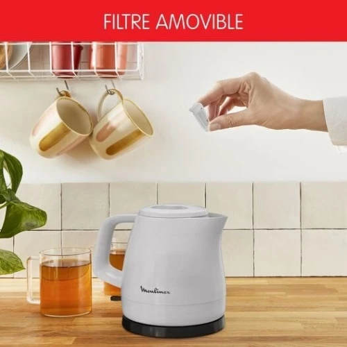 Bouilloire Électrique Moulinex Sans Fil 0.8L 2400W avec Filtre Anti-Calcaire - غلاية كهربائية