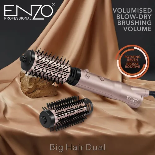 Brosse Soufflante Rotative Volumiser ENZO PROFESSIONAL avec 2 Brosses Céramique 1000W 