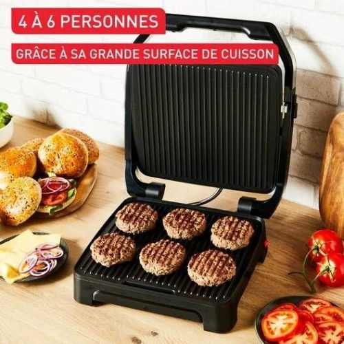 Panineuse et Grill À Viande TEFAL 2000W avec Thermostat Réglable Antiadhésives Inicion Adjust Grill 