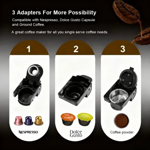 Machine À Café Cafétiere Matrix 3En1 Multi capsules et Poudre 20 Bar 1450 W en Inox - ماكينة قهوة