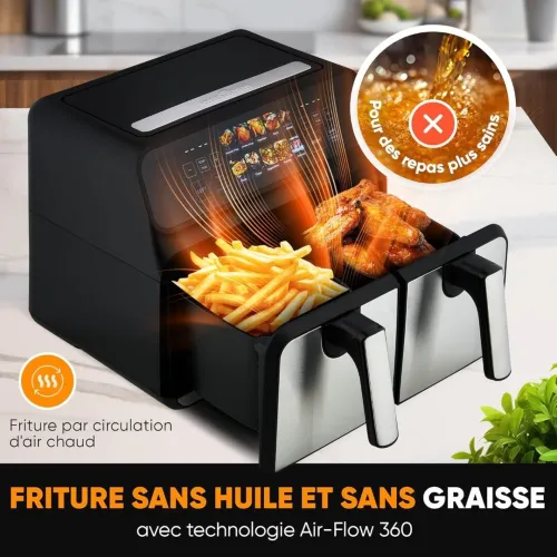 Friteuse Air Fryer sans huile 8L 2200W Double Tiroirs Avec Minuterie Proficook - مقلاة هوائية