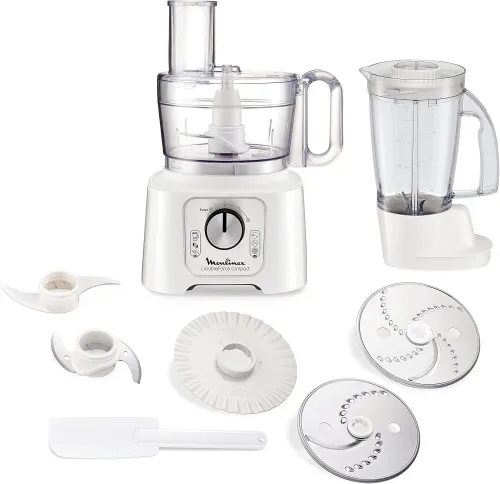Robot Multifonction 800W 2.2L Moulinex DoubleForce Compact - 25 Fonctions avec 7 Accessoires - روبوت مطبخ متعدد الوظائف