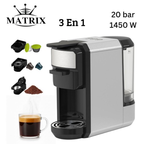 Machine À Café Matrix 3en1 Multi capsules et Poudre 20 Bar 1450 W en ...
