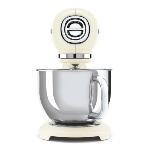 Pétrin Pâtissier SMEG 800W Bol 4.8L 10 Vitesses Multifonctions - Esthétique Années 50 Créme -