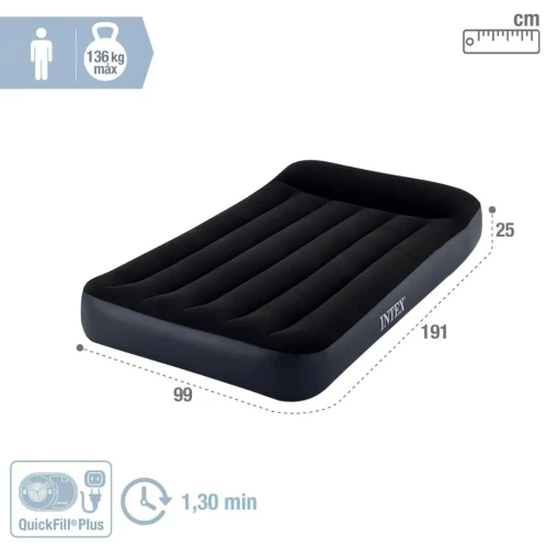 Matelas Gonflable 1.5 Place Avec pompe intégrée électrique USB 191x99x25cm Camping et Maison - Intex