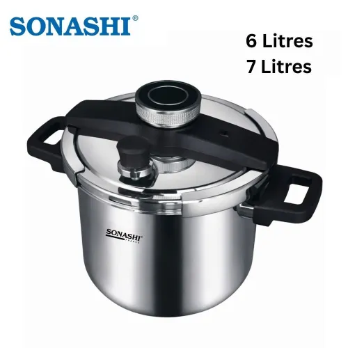 Cocotte Minute Autocuiseur Sonashi Inox 6 - 7 Litres - Compatible Tous Feux - طنجرة ضغط