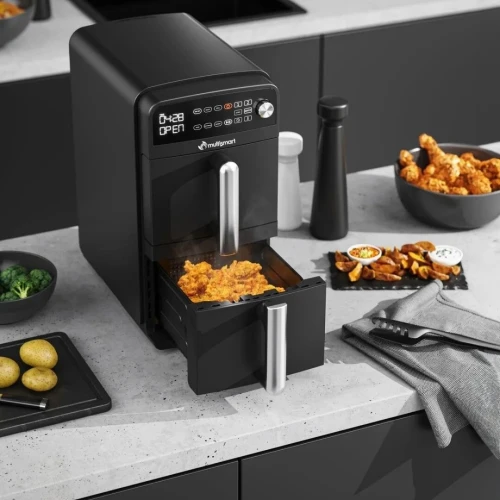 Friteuse Air fryer Multismart Double Bac 10L 2400W Multifonctions Écran Digital LED - مقلاة هوائية