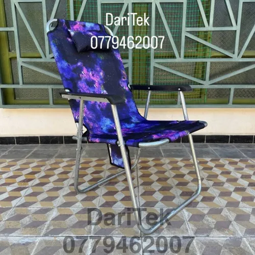 Chaise longue Pliante Glavanisé avec coussin et pochette Local pour plage et camping - كرسي بحر