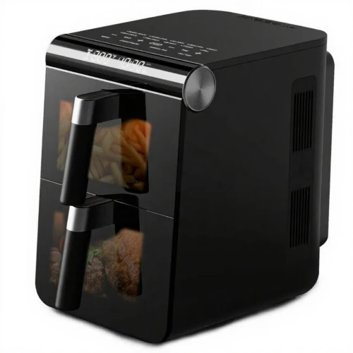 Friteuse Air Fryer Sans Huile Bergmann 11L 1700W Double Bac Vertical Avec Fenêtre - BAF 7004 - مقلاة هوائية