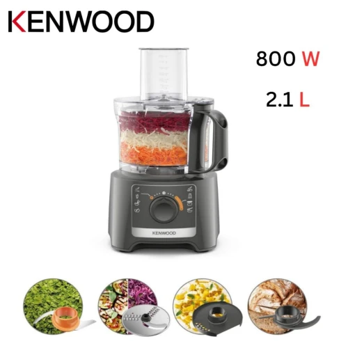 Robot De Cuisine Kenwood Multifonction 800W Bol 2.1L 2 Vitesses et Turbo Avec 4 Accessoires