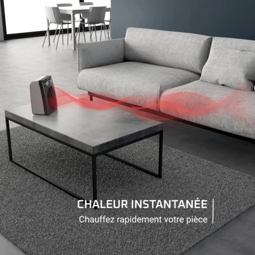 Chauffage Électrique Soufflant Rowenta 2000W Avec Fonction Ventilation et Mode ECO - Compact Power
